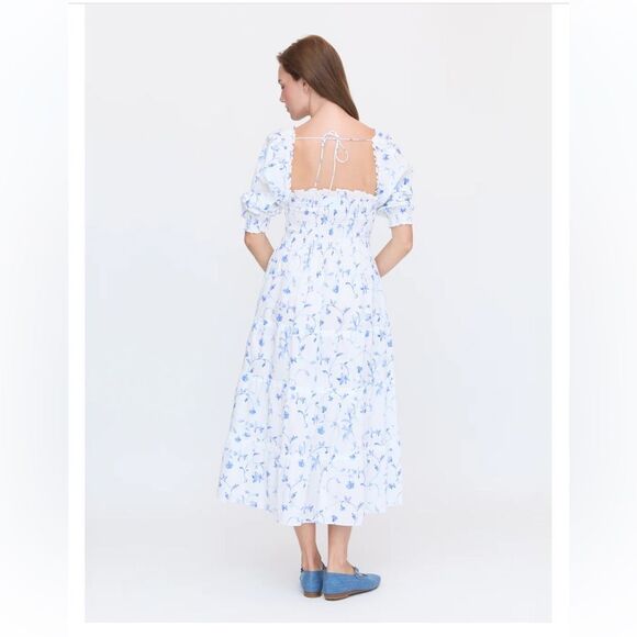 Hill House Nesli nap dress blue botanical size large - Picture 2 of 9